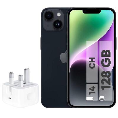 گوشی موبایل اپل مدل iPhone 14 CH دو سیم کارت ظرفیت 128 گیگابایت و رم 6 گیگابایت نات اکتیو رجیستر شده- به همراه شارژر 20 وات اپل